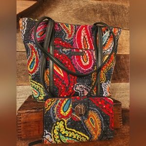 Vera Bradley tote & matching turnkey RFID wallet